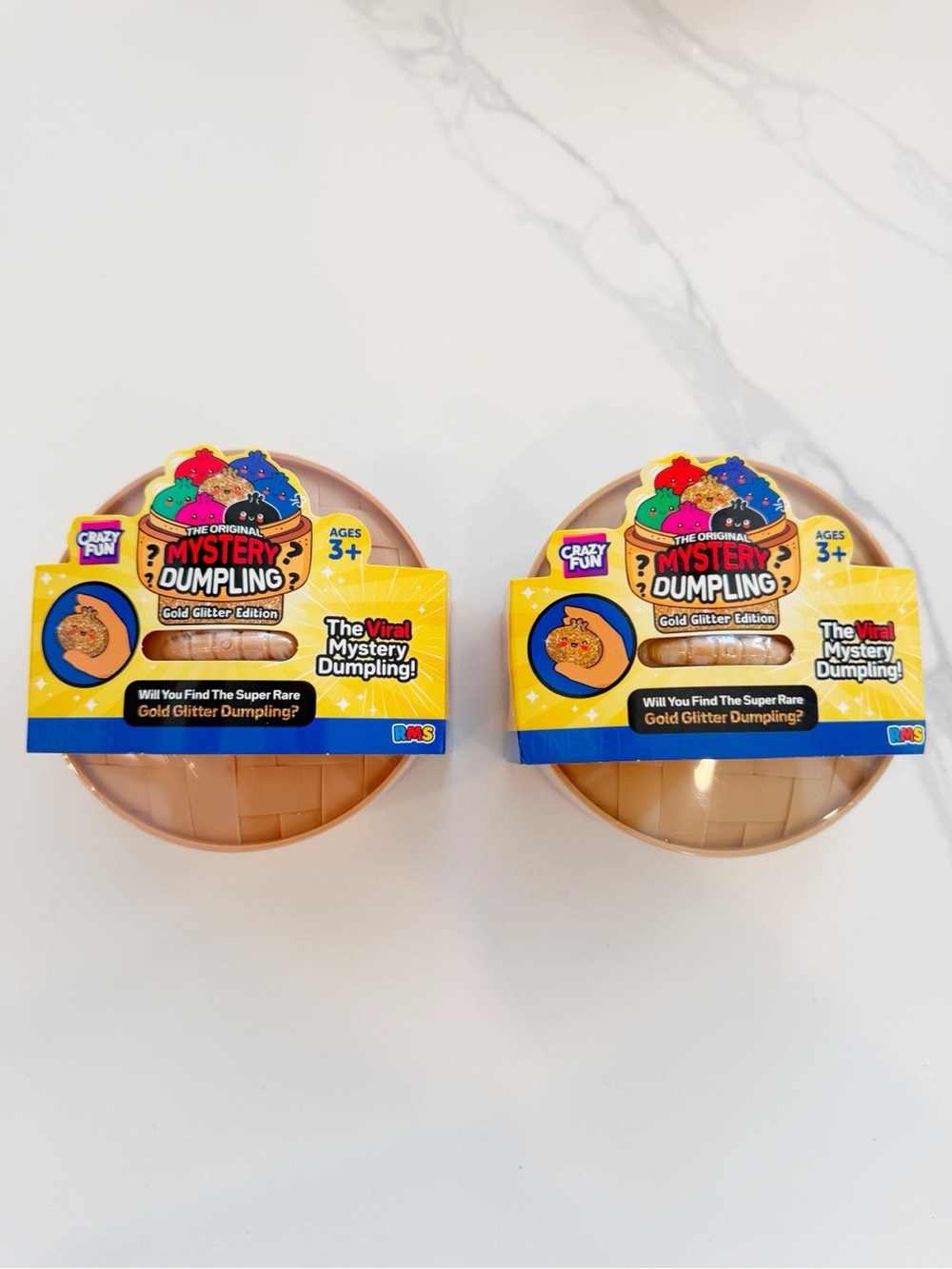 RMS Set of 2 Mystery Dumpling Gold Glitter Edition Squishy RARE New Sealed